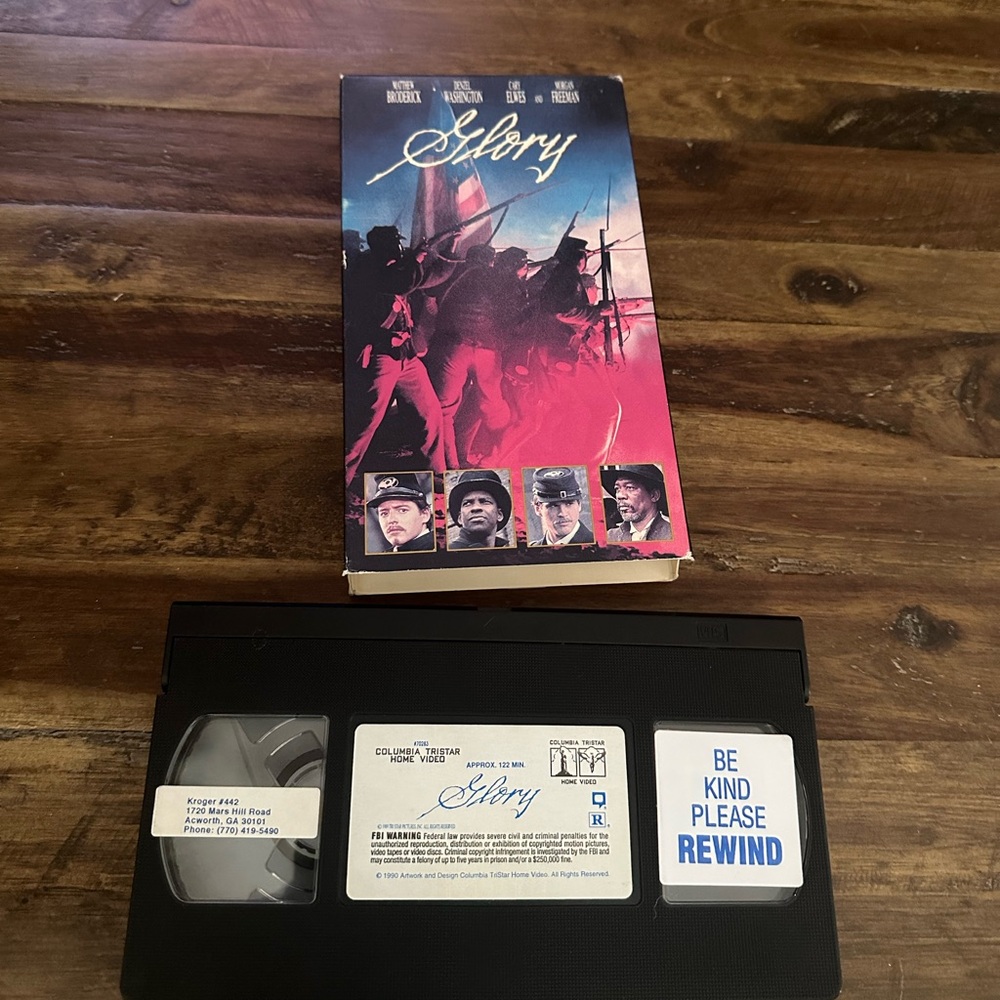 1990 - GLORY MOVIE VHS TAPE